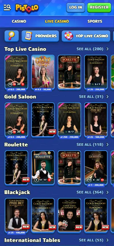 Pistolo Live Casino